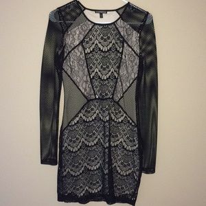 Lace and fishnet dress